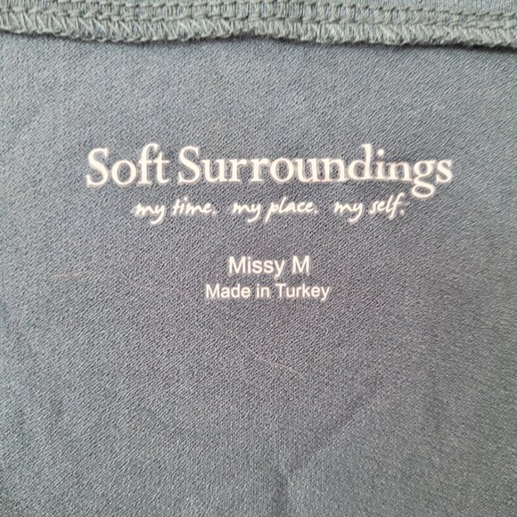 Soft Surroundings Shirt Women M Miramar Long Sleeve V-Neck Pullover Blue - Picture 5 of 12